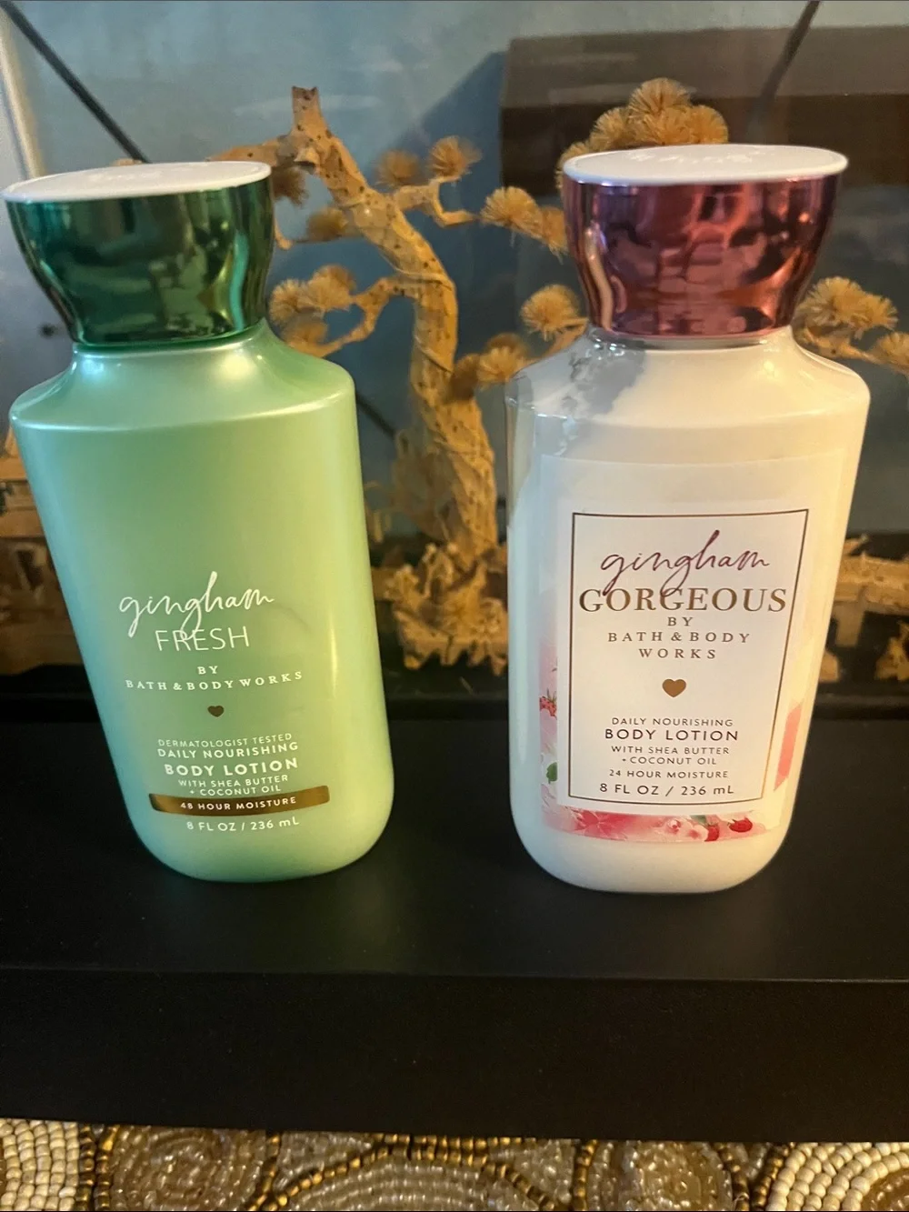 Bath & Body Works Gingham Fresh (green) & Gingham Gorgeous (white) Body Lotions